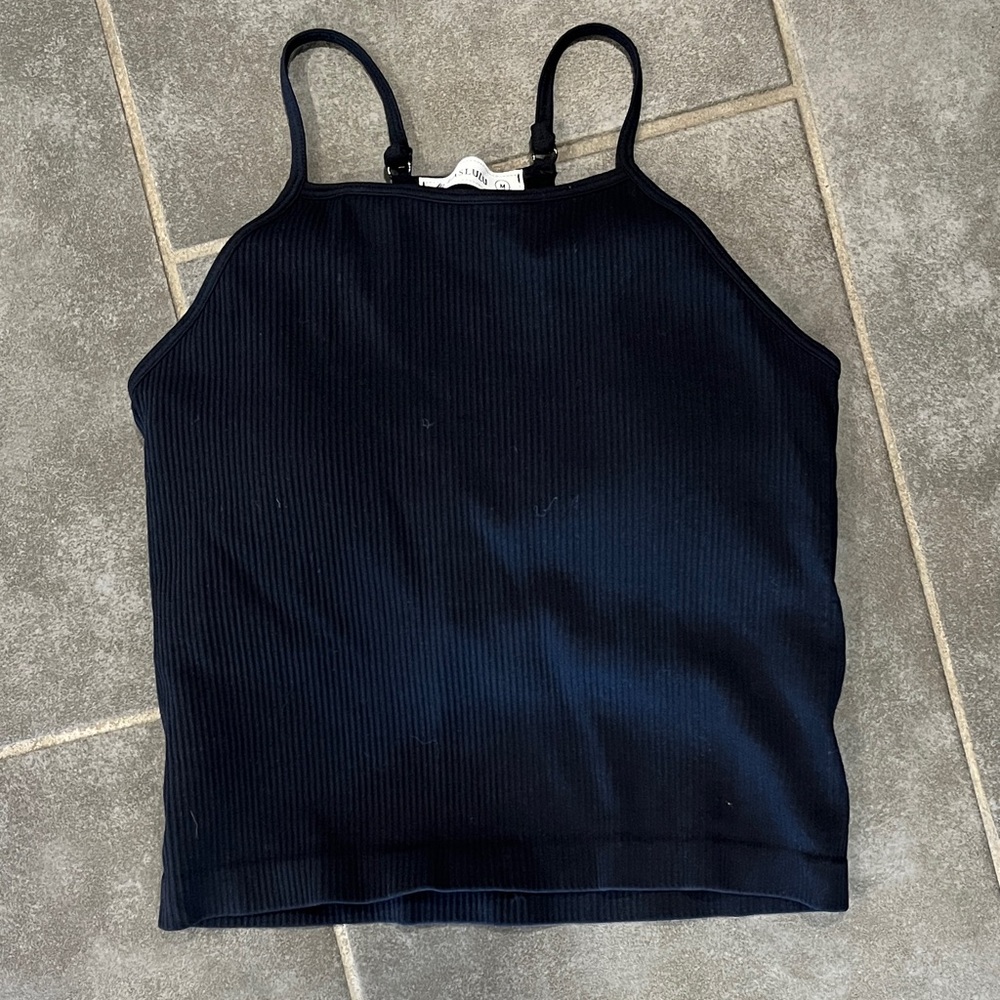 Elegant Black Ribbed Crop Top